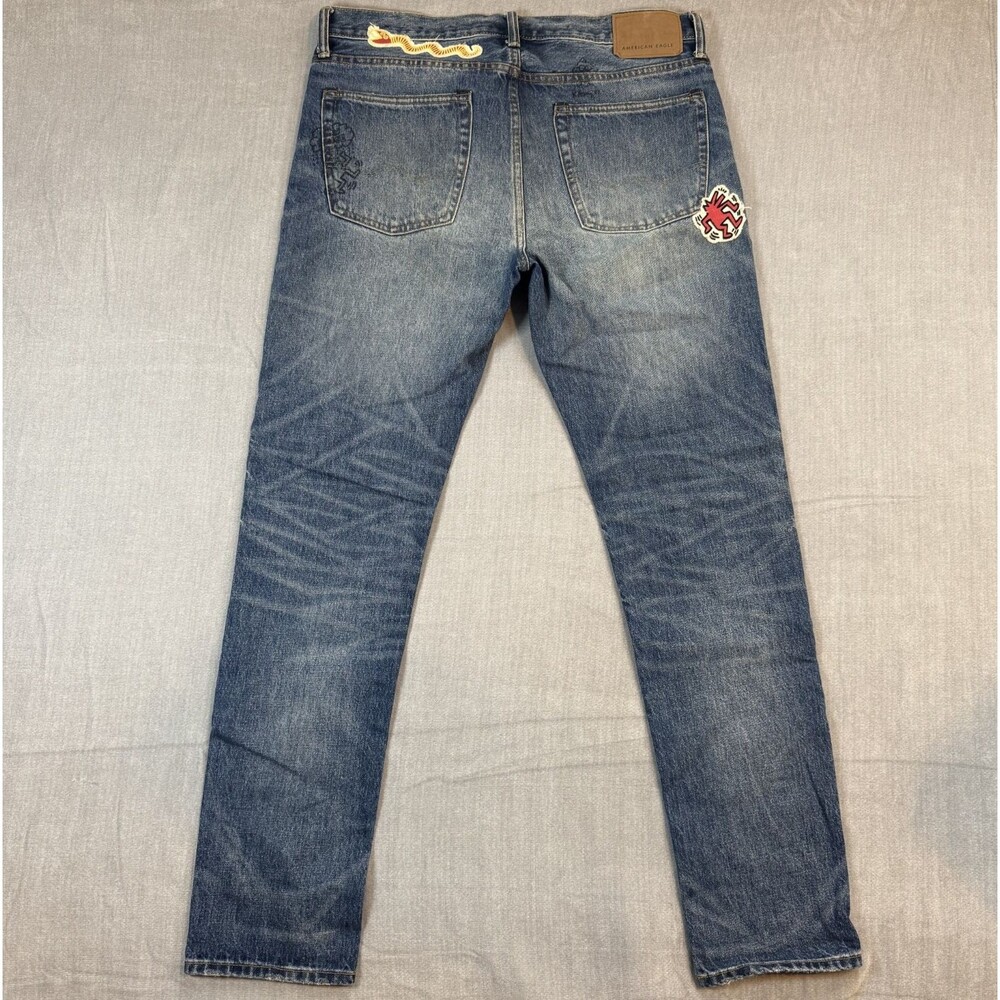 American Eagle Keith Haring Patchwork Distressed … - image 2